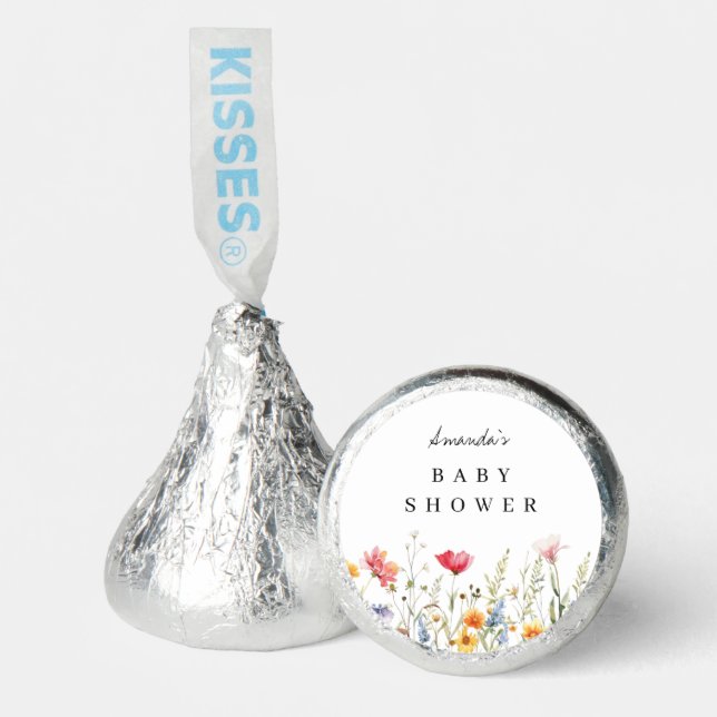 Watercolor Wildflower Baby Shower Hershey®'s Kisses® (Front)