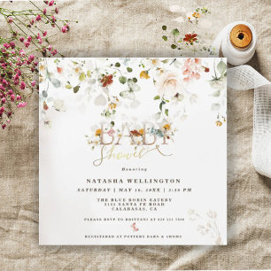 Watercolor Wildflower Baby Shower Magnetic Card