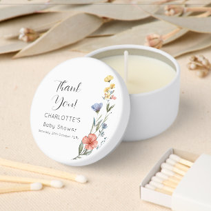 Watercolor Wildflower Baby Shower Mini Candle Favors