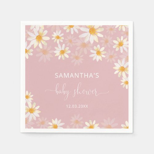 Watercolor wildflower Baby Shower Napkins