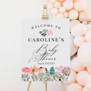 Watercolor Wildflower Baby Shower Welcome Sign