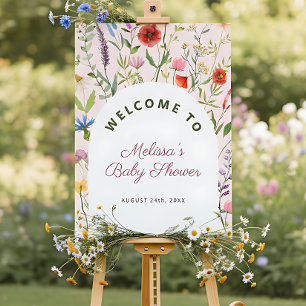 Watercolor Wildflower Baby Shower Welcome Sign