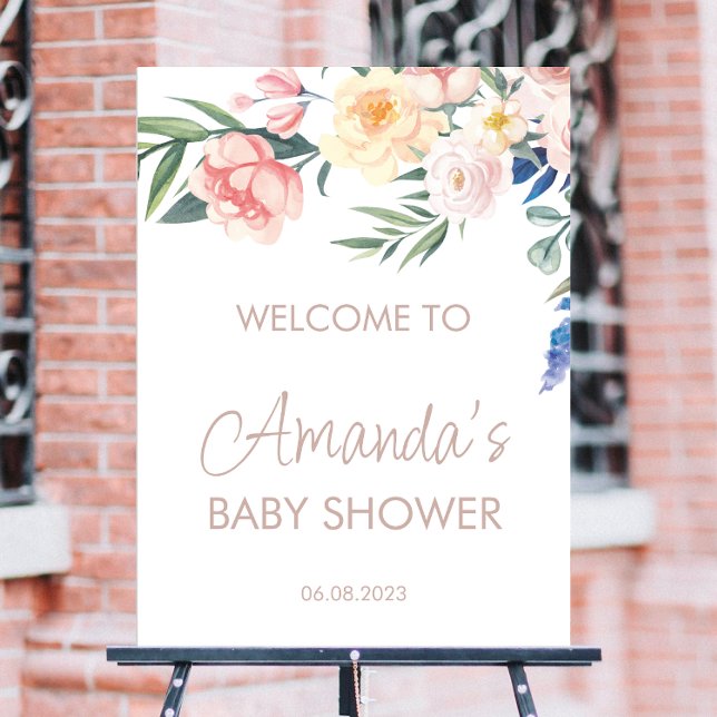 Watercolor Wildflower Baby Shower Welcome Sign (Creator Uploaded)