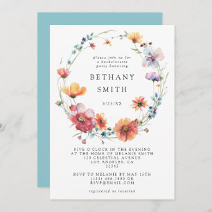 Watercolor Wildflower Bachelorette Party Invitation
