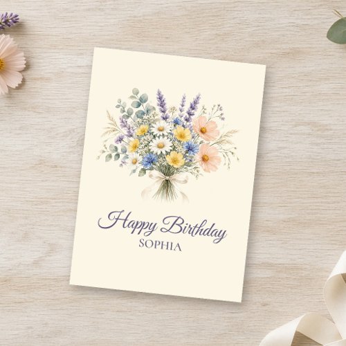 Watercolor Wildflower Birthday Card