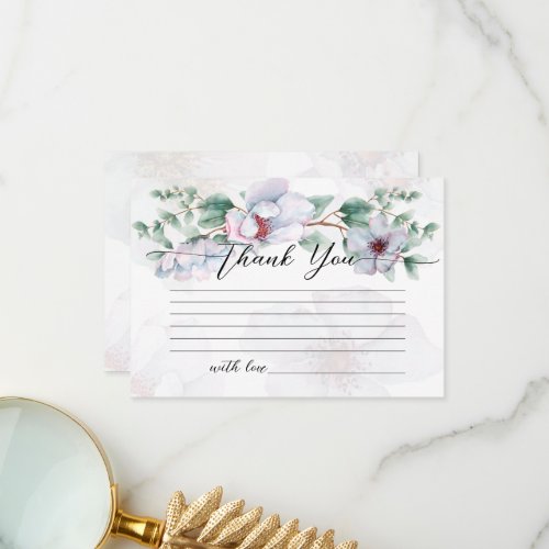 Watercolor wildflower bloom thank you card