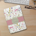 Watercolor Wildflower Bloom Wildly iPad Mini Cover<br><div class="desc">A fun and cheerful watercolor wildflower floral design. This design is girly and features rose pink and sage colors along with the spring botanicals. The text is customizeable!</div>