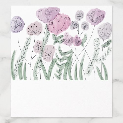 Watercolor Wildflower Blooms   Envelope Liner