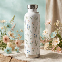 Watercolor Wildflower Blue Lavender Boho Cottage