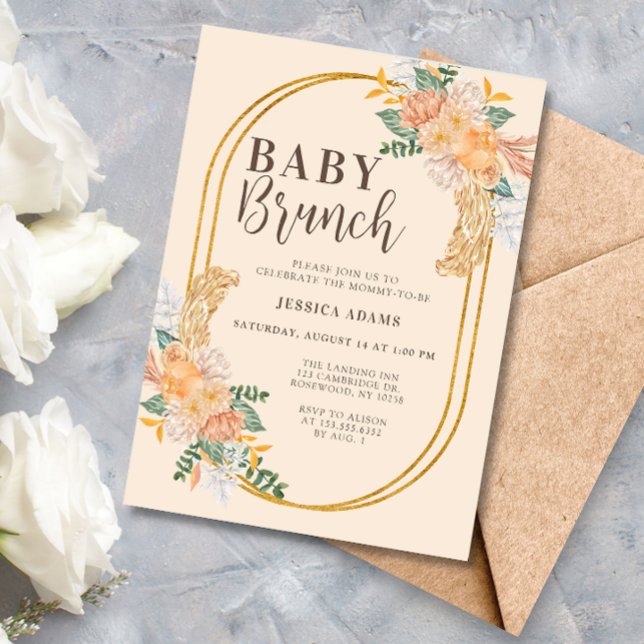 Watercolor Wildflower Boho Baby Brunch Invitation (Creator Uploaded)