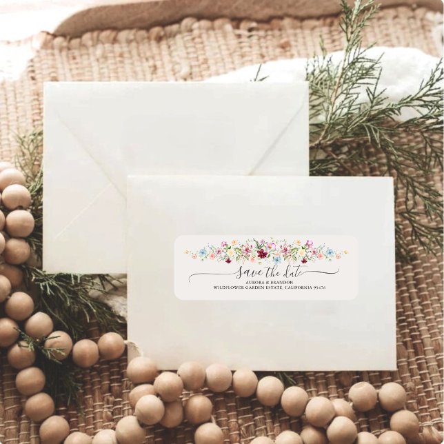 Watercolor Wildflower Boho Garden Wedding  Label (Creator Uploaded)