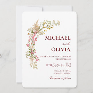 Watercolor Wildflower Botanical Arch Wedding Invitation