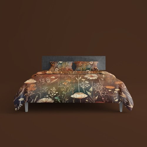 Watercolor Wildflower Botanical Duvet Cover