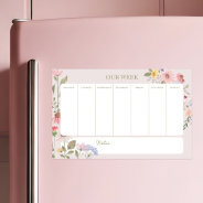 Watercolor Wildflower Botanical Garden Our Week Magnetic Dry Erase Sheet at Zazzle