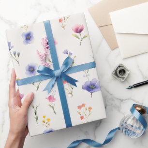 Watercolor Wildflower Botanical Wrapping Paper