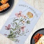 Watercolor Wildflower Bouquet #1 Personalized name Kitchen Towel<br><div class="desc">Add a personalized touch to your kitchen with our Wildflower Bouquet kitchen towel – a floral burst of color for your culinary adventures!</div>
