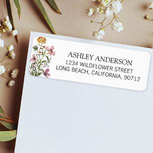 Watercolor Wildflower Bouquet #1 Return Address Label