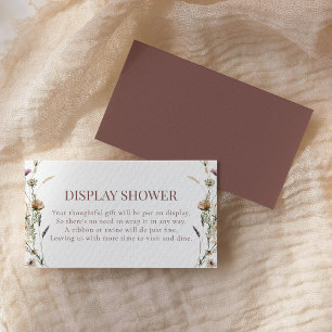 Watercolor Wildflower Bridal Display Shower Enclosure Card