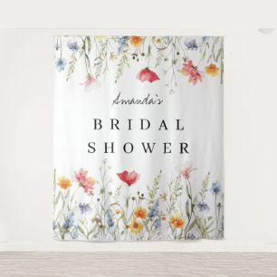Watercolor Wildflower Bridal Shower Backdrop