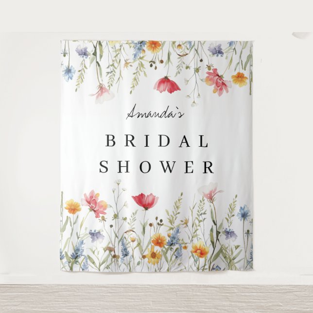 Watercolor Wildflower Bridal Shower Backdrop (Front)