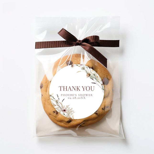 Watercolor Wildflower Bridal Shower Favor Sticker (Creator Uploaded)