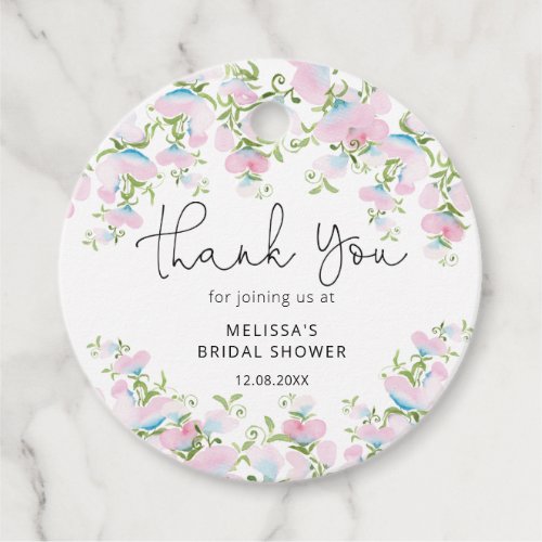 Watercolor Wildflower Bridal Shower Favor Tags
