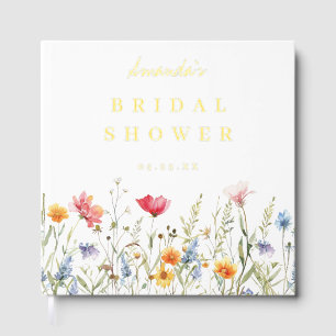 Watercolor Wildflower Bridal Shower Foil Guest Book