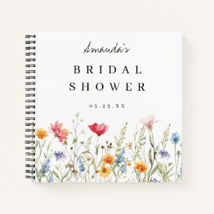 Watercolor Wildflower Bridal Shower Guest Book