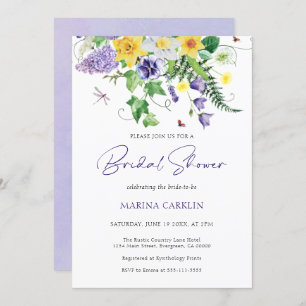 Watercolor Wildflower Bridal Shower Invitation