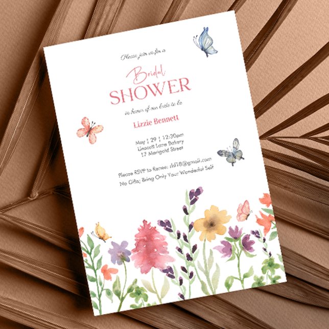 Watercolor Wildflower Bridal Shower Invitation (Creator Uploaded)