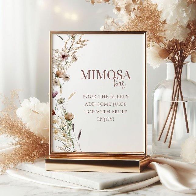Watercolor Wildflower Bridal Shower Mimosa Bar  Poster (Creator Uploaded)