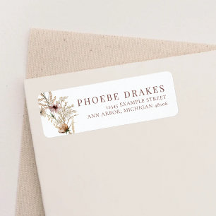 Watercolor Wildflower Bridal Shower Return Address Label