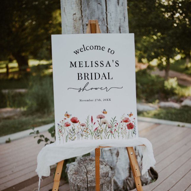 Watercolor Wildflower Bridal Shower Welcome Foam Board (Creator Uploaded)