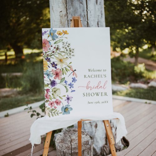 Watercolor Wildflower Bridal Shower Welcome Sign