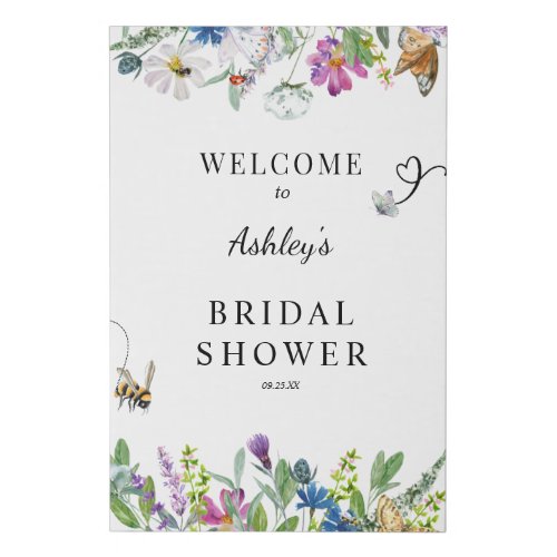 Watercolor Wildflower  Bridal Shower Welcome Sign