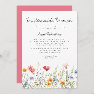 Watercolor Wildflower Bridesmaids Brunch Invitation