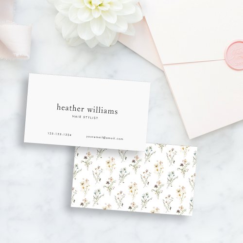 Watercolor Wildflower Business Cards