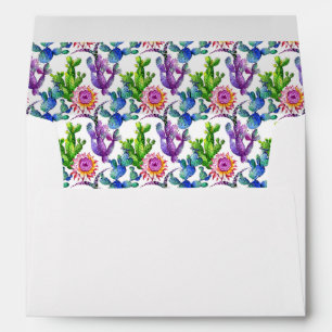 Watercolor Wildflower Cactus Pattern Envelope