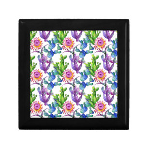 Watercolor Wildflower Cactus Pattern Gift Box