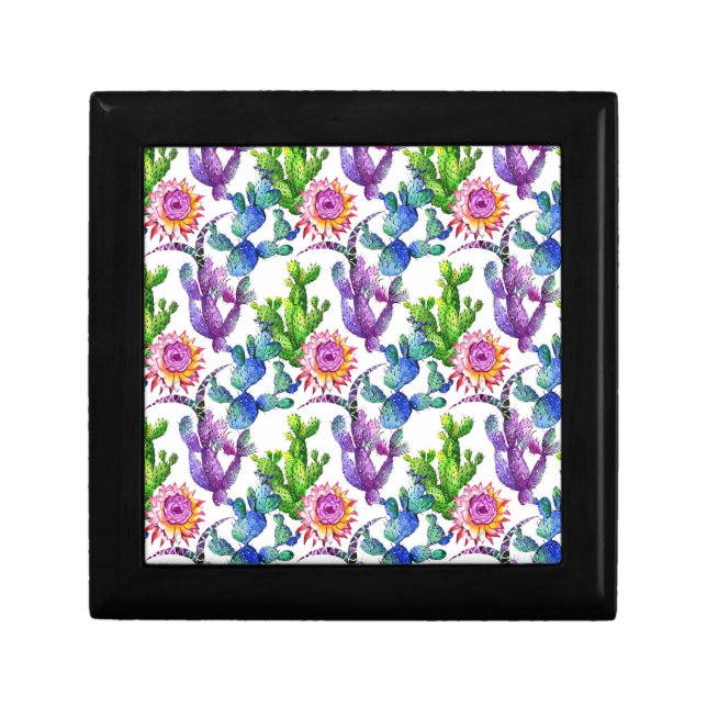 Watercolor Wildflower Cactus Pattern Gift Box (Front)