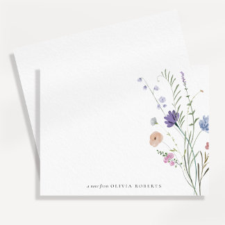Watercolor Wildflower Corner Note Card