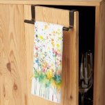 Watercolor Wildflower | Cottage Garden Floral Kitchen Towel