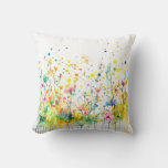 Watercolor Wildflower | Cottage Garden Style Throw Pillow