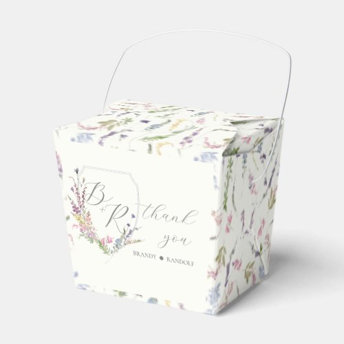 Watercolor Wildflower Crest  Favor Boxes