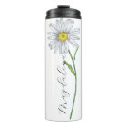 Watercolor Wildflower Daisy Elegant Script Name