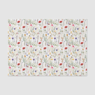Watercolor Wildflower Design Tissue Paper