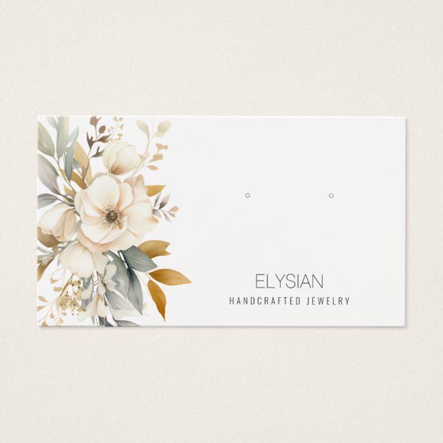 Watercolor Wildflower Earring Jewelry Display Card (Front)