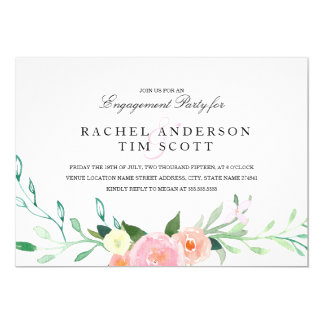 Watercolor Wildflower Engagement Party Invite