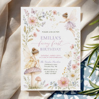 Watercolor Wildflower Fairy First 1st Birthday