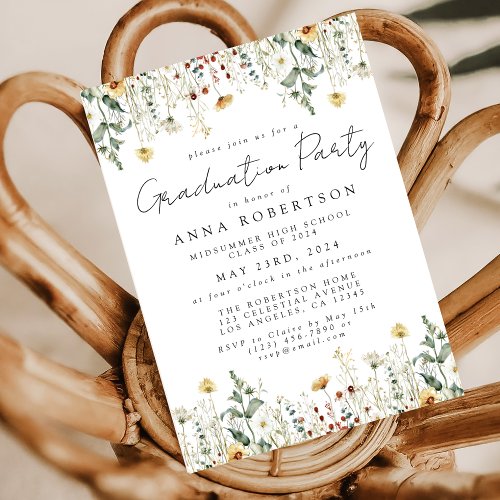 Watercolor Wildflower Field Graduation Party